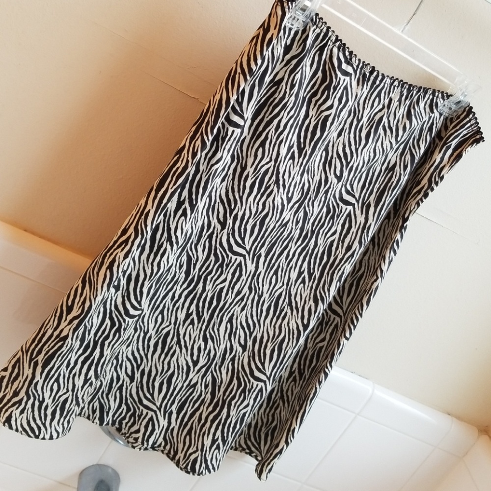 Silk, zebra print skirt